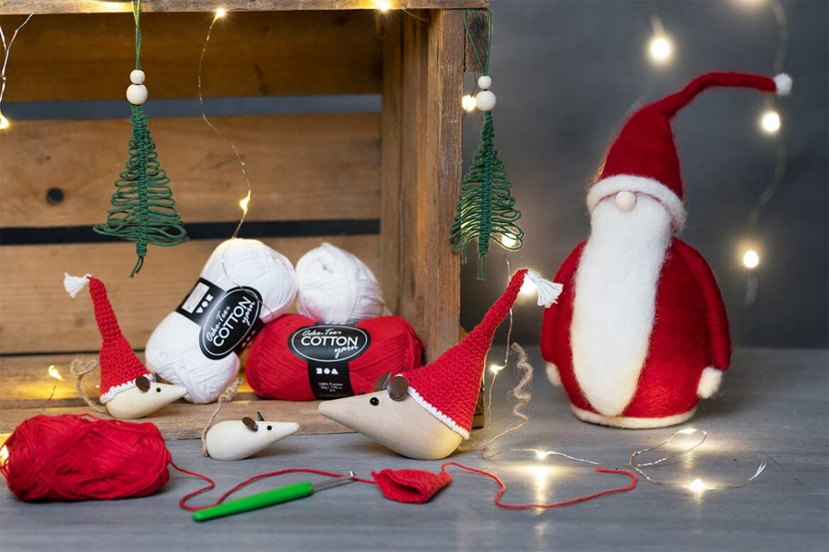 Blød DIY jul med hæklet julepynt, filt og macrame